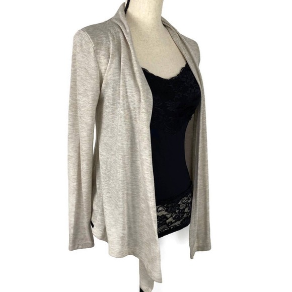 Ambiance Namaste Draped Cardigan Cream Open Waterfall Yoga Womens Sz Small - Picture 5 of 8